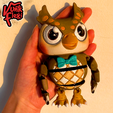 003.png Animal Crossing Blathers Flexi Print-In-Place + figure & keychain