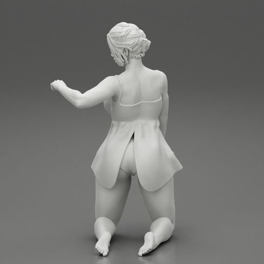 Girl-10.jpg Fichier 3D Femme sexy en chemise de nuit se mettant à genoux Modèle d'impression 3D・Design à télécharger et à imprimer en 3D, 3DGeshaft
