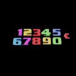 numbers.png Pack of numbers for decoration + euro symbol