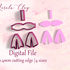 bow-template.png Bow Template Clay Cutter STL | STL Digital File | 4 Sizes | Bow tie Cookie cutters | Bowtie Polymer Clay Earrings | Laralu Clay STL