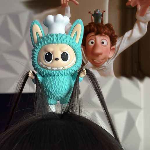 1.jpg Fita para a cabeça do chefe Labubu | Fita para a cabeça imprimível em 3D | Fita para o cabelo com design divertido