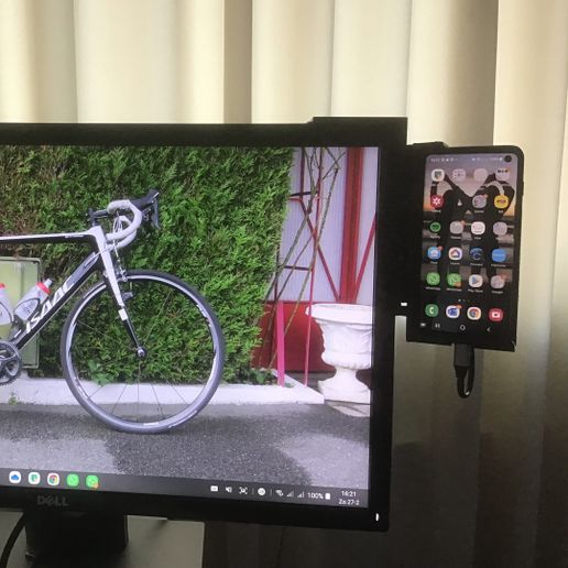 Adjustable Phone mount for Computer Monitor, ideal for Samsung DEX 3D model