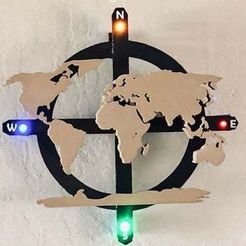 Image 2.jpg STL file 3D Printed World Map Wall Art・Template to download and 3D print