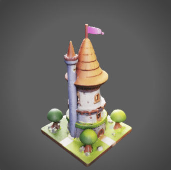 Screenshot-2024-12-10-014445.png Fantasy Tower 3D Model - Charming Stone Watchtower STL