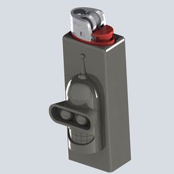 1.jpg STL file Bender's Blaze: Futurama-Themed BIC Lighter Case with Bender's Head Design・3D printable model to download