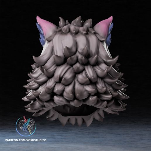 InosukeMask-6.jpg Casco con cabeza de jabalí Impresora 3D STL