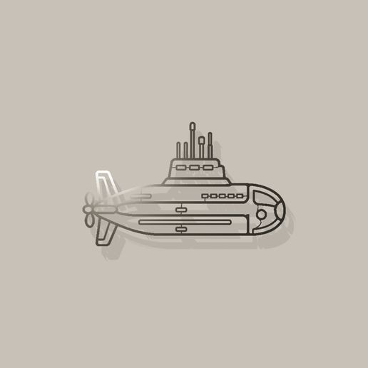 Atomic Submarine Logka — silhouette wall art