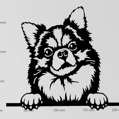 Screenshot-2023-10-01-112419.png STL file Wandtattoo Langhaar Chihuahua・Model to download and 3D print