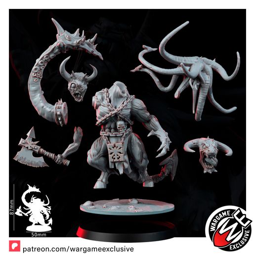 QUANUM カオス　3D クァッドコプター 🎲 CHAOS SPAWN KHORNAXE・ 3D File for 3D printing・Cults