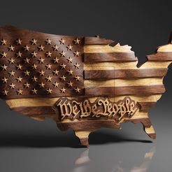 US-Wavy-Map-We-The-People-©.jpg 3D-Datei USA Wavy Map - We The People - CNC-Dateien für Holz, 3D STL-Modell・3D-Druck-Idee zum Herunterladen
