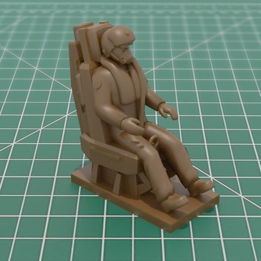 Jet Pilot Seated STL 3MF 3D Print Model File