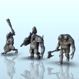 68.png Set of 3 trolls (+ pre-supported version) (16) - Darkness Chaos Medieval Age of Sigmar Fantasy Warhammer