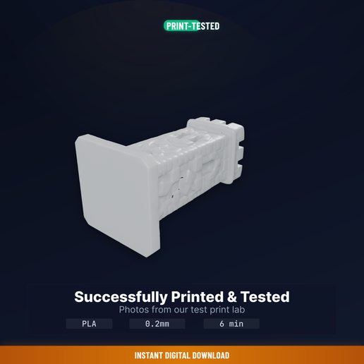 08_printed_proof.png Tour de château miniature avec créneaux, entrée des dés - Fichier STL imprimable en 3D