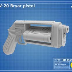 MW_20_Bryar_Pistol-3Demon_5.jpg Fichier 3D gratuit Pistolet Bryar MW-20 - Blaster Cassian Andor・Modèle pour imprimante 3D à télécharger