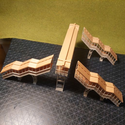 🚆 Modular covered footbridge 1-87 FDM・ STL File for 3D printing・Cults
