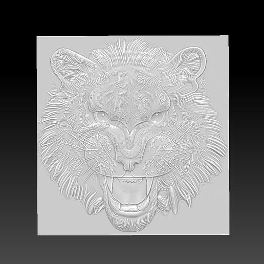tiger_head5.jpg Download free STL file tiger head • 3D printing model, stlfilesfree