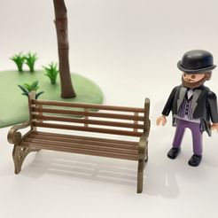 IMG_7024.jpg Archivo STL Banco jardín miniatura casa de muñecas victoriana escala playmobil・Plan de impresora 3D para descargar