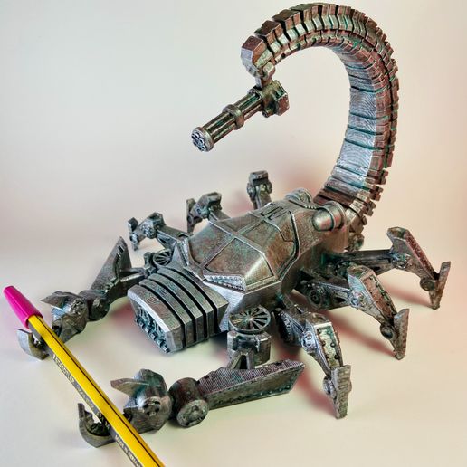 IMG_2535.jpeg Mechanical Scorpion - Print in Place Desk Organizer | Pen Holder