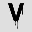 V.jpg Spooky Blood Dripping Halloween Letter Set (3D Models and Source SVGs)