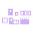 Doors__Windows_Frames.stl HO Scale House with Garage Door Opener
