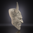 untitled308.png Oni Demon Mask STL – Horned Dark Fantasy Mask 3D Print Model