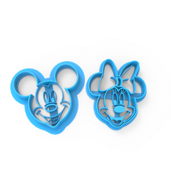 untitled.63.png Free STL file mickey and minnie cookie cutter・3D printable model to download