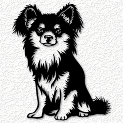 project_20230520_2207399-01.png STL file Pekingese Chihuahua Mix wall art Pekichu cheeks dog wall decor・Model to download and 3D print