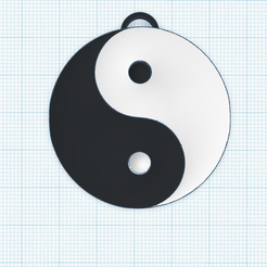 ying-yang.png Archivo 3D Llavero con el símbolo del yin yang, colgante del ying yang・Diseño para descargar y imprimir en 3D