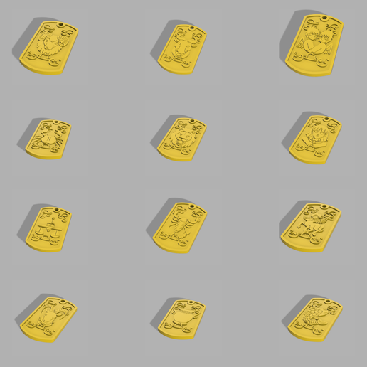 Dog Tags Gold Saints Saint Seiya (Knights of the Zodiac) Golden Knights 3D model