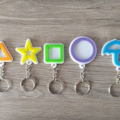 Squid-Game-Keychain-shapes-1.jpg STL file Squid Game Keychain shapes・3D printer design to download