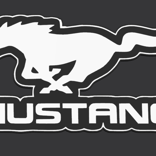 Mustang Logo Sign - 3D model önizlemesi