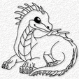 project_20230512_1802525-01.png Dragon Baby wall art cute dragon sitting in place wall decor 2d art
