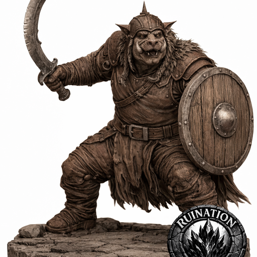 Pig faced Orc - Sword and Shield 10