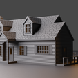 Render2.png N Scale House 'The Centerpoint' 1:160 Scale STL files