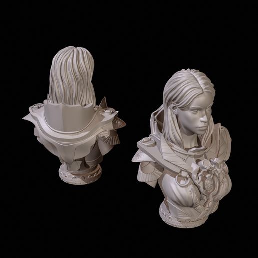 Desktop_005.jpg Busto Guerrero de Fantasía 2 High Poly para impresión 3D