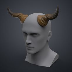 Wrinkled-Horns-3Demon.jpg Archivo 3D Cuernos de bestia arrugados・Modelo para descargar e imprimir en 3D