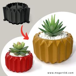 Geometry-Shape-Cement-Flower-Pot-mold.jpg STL file Geometry Shape Cement Flower Pot mold - Include Pot file for print・Model to download and 3D print, MegArt3D