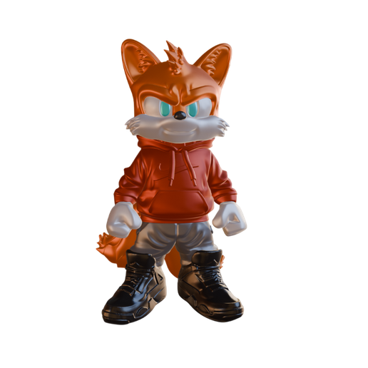 01.png 🦊🔥 EXCLUSIVE 3D PROJECT: Tails Prower "Urban Vibes" Style | STL to FDM and RESIN | Parts Separated by COLOR!