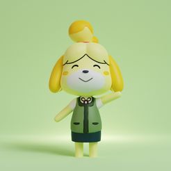 isabelle-pose-3.jpg Free STL file ANIMAL CROSSING - ISABELLE - POSE 3・3D printer model to download
