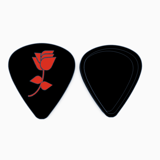Rose Guitar Pick Holder 3D model