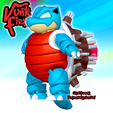 CGImages34.png Blastoise Pokemon MultiColor Flexi Print-In-Place + figure & keychain