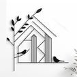 Birdhouse-by-Futurix3d.jpeg Birdhouse 2D Wall Art - Unique Home Decor Bird Lover Gift - 2D Sculpture