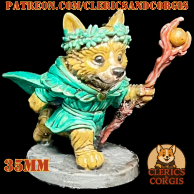 Your-paragraph-text-138.png Spellpaw:: Druida Corgwyn, Clérigo da Natureza ou Herói Guardião Fey de 35mm para D&D 5e (Pré-Suportado)