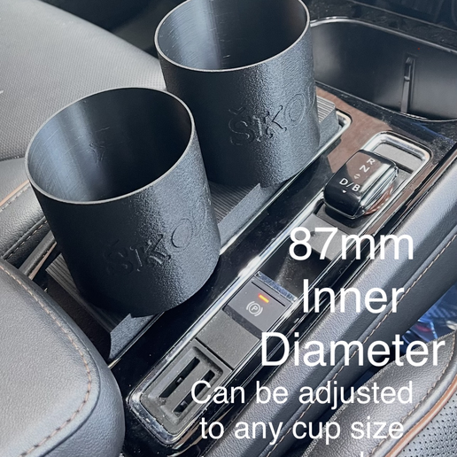 Skoda Enyaq and Elroq Cup Holders Double and Single (For Proper Cup Sizes!!)