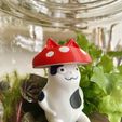 6EB478D2-2827-4364-940E-62C223668961.jpeg STL file Cute Cat with Mushroom Hat Easy Print・3D print object to download
