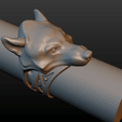 wolf-012.png STL file Wolf Ring・3D print model to download