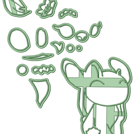 Angel Stitch 2 fondant cutter 90 mm 3D model