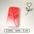 P3D_Cortante_C1605_sello_flor_corazon_-5cm.png Cookie stamp / Cortante de galletitas sello - Valentines day heart flower / Flor de corazon San Valentin