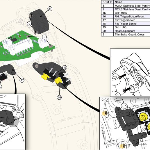 TriggersBaseAndHeadLogic.jpg Flanker style flightstick (stl + step)