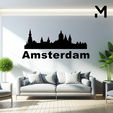 Amsterdam.png Wall silhouette - City skyline Set